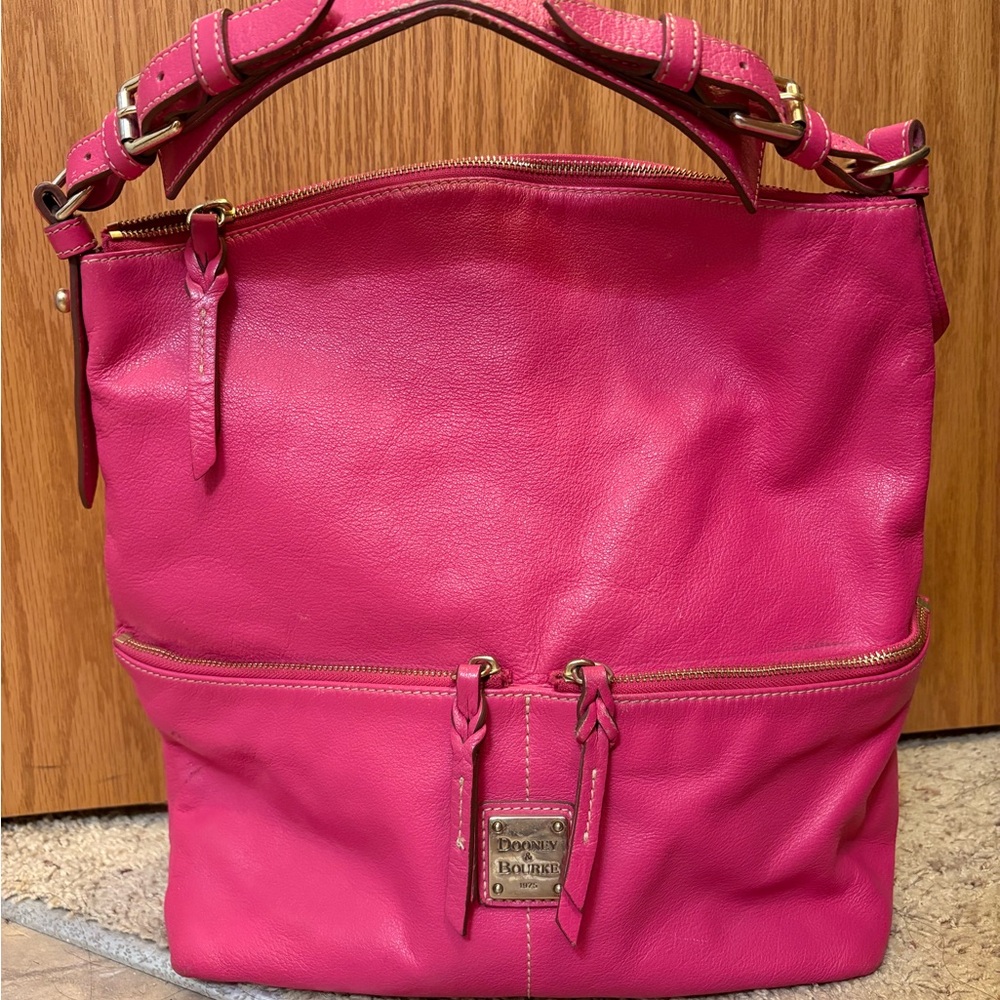 Dooney & Bourke Fuchsia Leather Shoulder Bag